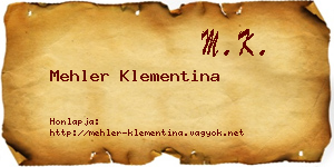 Mehler Klementina névjegykártya